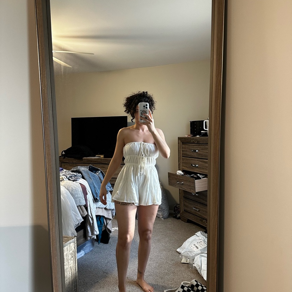 Princess Polly White Strapless Romper